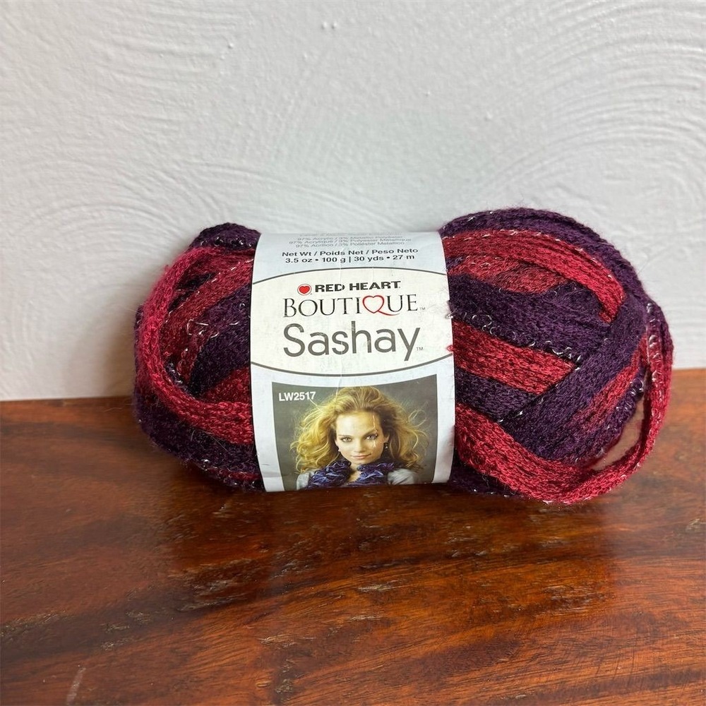 Red Heart Boutique Sashay Yarn‎ Tango Red 3.5 oz Skein for Scarves